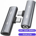 USB C to 3.5mm Headphone Adapter 2 in 1 HiFi DAC 27W PD Fast Charging for iPhone 17 16 15 Samsung Galaxy S25 S24 Google Pixel Listen and Charge