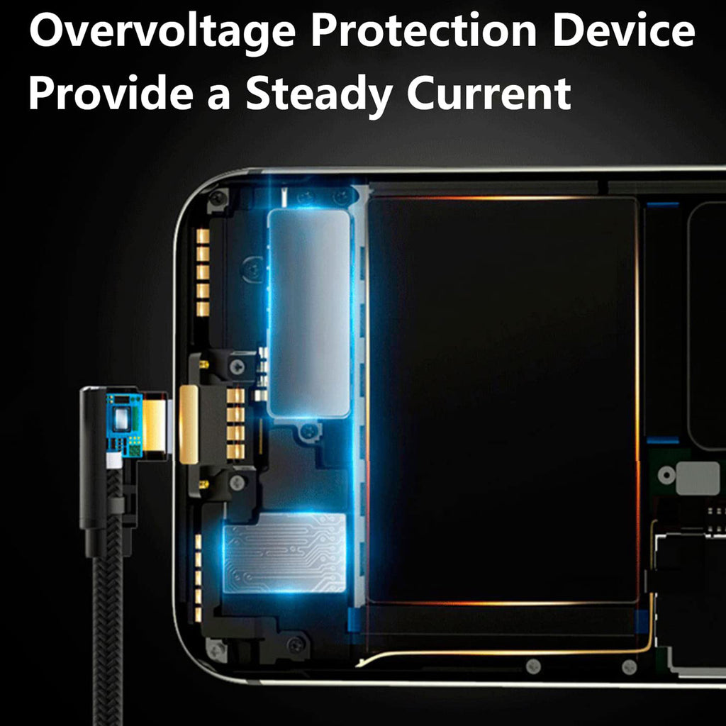 Dual 90 Degree USB C to USB C Cable 60W PD Fast Charging Right Angle Type C to Type C Braided Cord 480Mbps Data for Phone Tablet Laptop Steam Deck