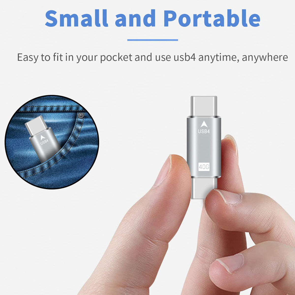 USB4 USB C Male to Male Adapter 40Gbps Data Transfer PD 100W Fast Charging 8K 60Hz Video Type C Coupler for Thunderbolt 4 3 MacBook Pro iPad eGPU SSD Enclosure