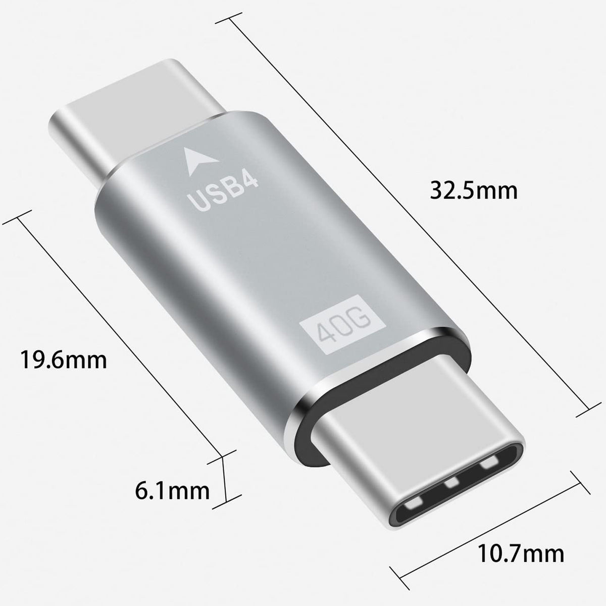USB4 USB C Male to Male Adapter 40Gbps Data Transfer PD 100W Fast Charging 8K 60Hz Video Type C Coupler for Thunderbolt 4 3 MacBook Pro iPad eGPU SSD Enclosure