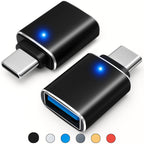 USB C Male to USB 3.0 Female Adapter with LED Indicator High-Speed OTG Converter Compatible with Laptops Tablets