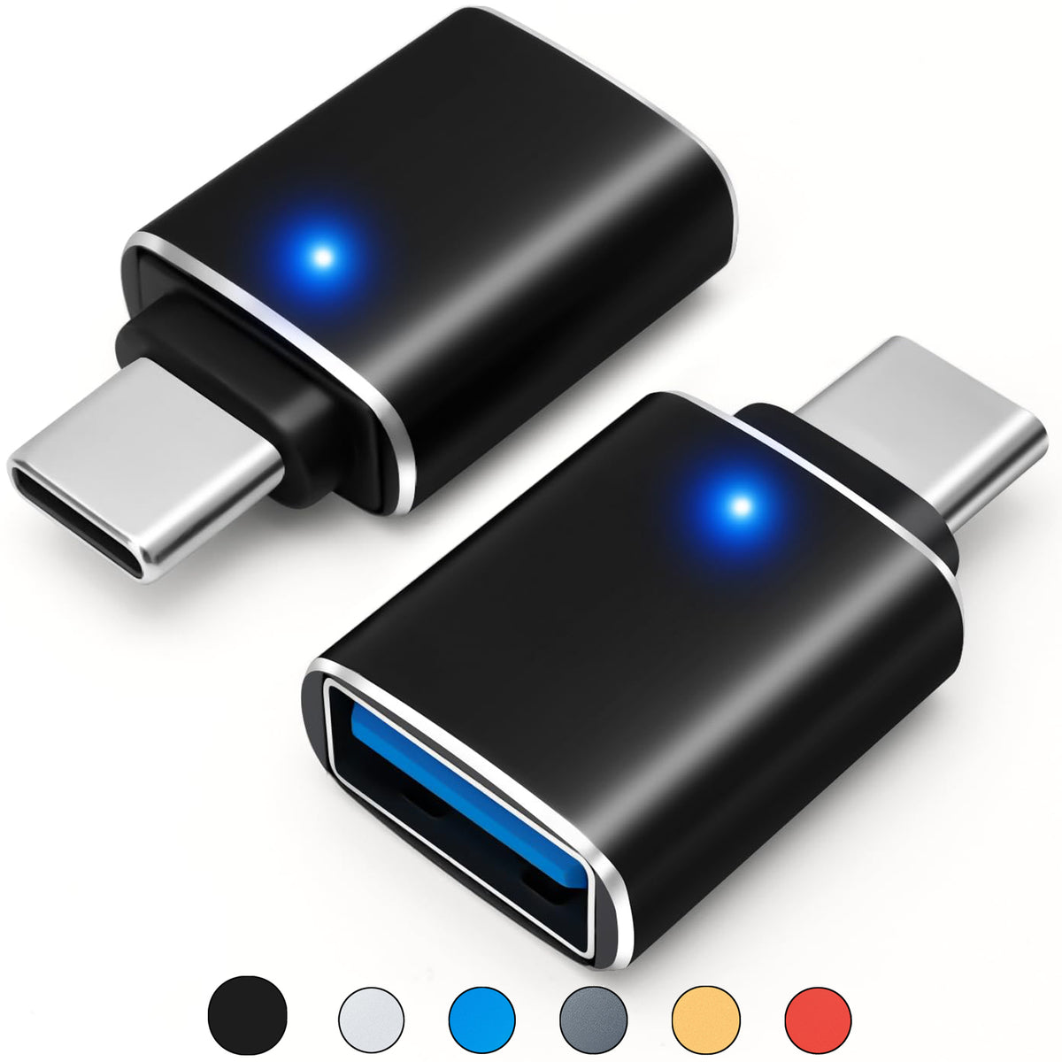USB C Male to USB 3.0 Female Adapter with LED Indicator High-Speed OTG Converter Compatible with Laptops Tablets