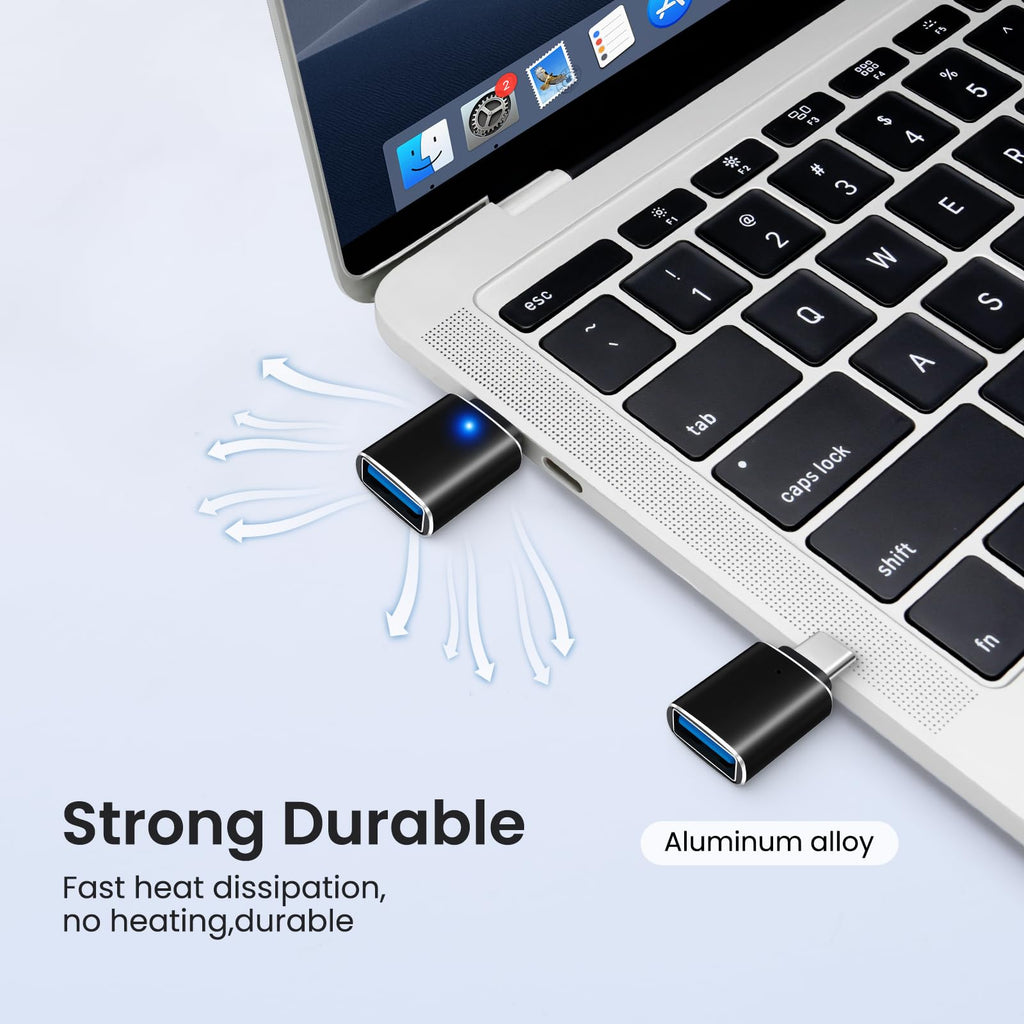 USB C Male to USB 3.0 Female Adapter with LED Indicator High-Speed OTG Converter Compatible with Laptops Tablets