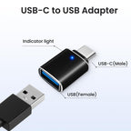 USB C Male to USB 3.0 Female Adapter with LED Indicator High-Speed OTG Converter Compatible with Laptops Tablets