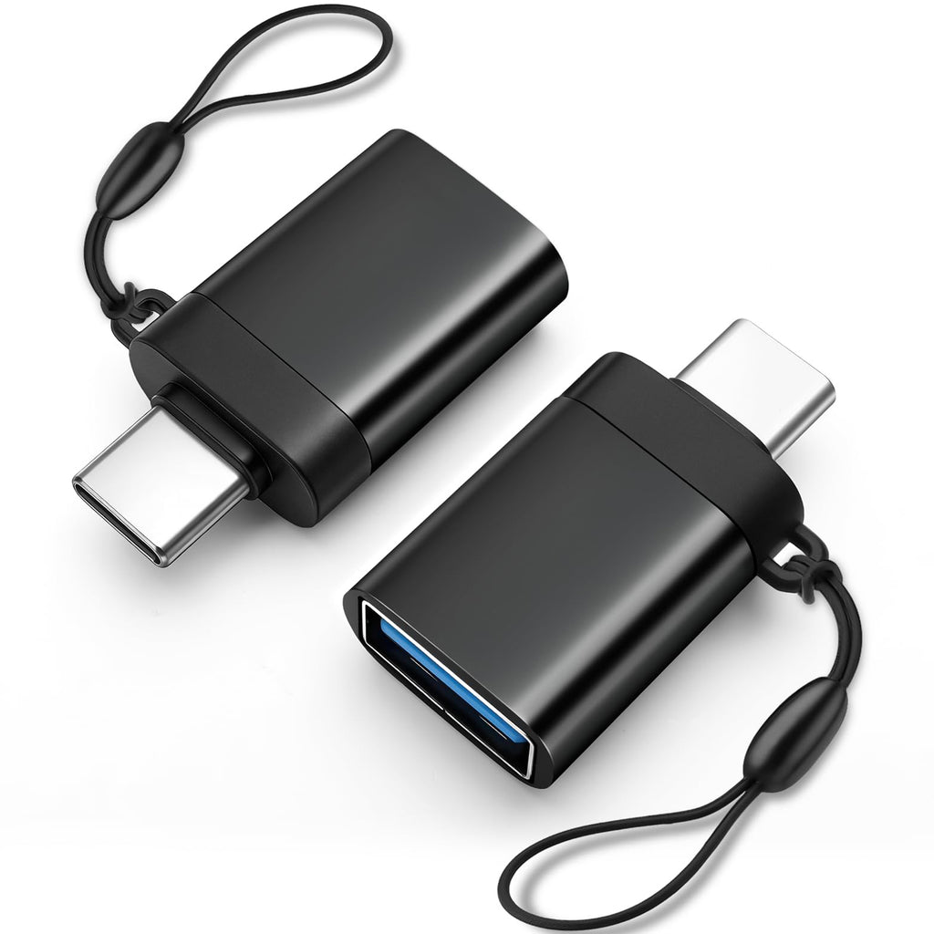 USB C Male to USB A Female Adapter USB 3.0 5Gbps OTG 5V 2A Charging Data Converter with Lanyard for Phone Tablet Laptop Mouse Keyboard Flash Drive