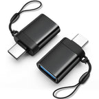 USB C Male to USB A Female Adapter USB 3.0 5Gbps OTG 5V 2A Charging Data Converter with Lanyard for Phone Tablet Laptop Mouse Keyboard Flash Drive