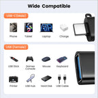 USB C Male to USB A Female Adapter USB 3.0 5Gbps OTG 5V 2A Charging Data Converter with Lanyard for Phone Tablet Laptop Mouse Keyboard Flash Drive