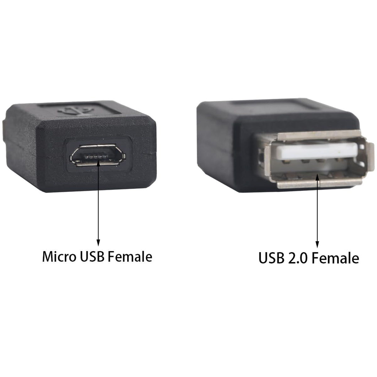 USB 2.0 Type A Female to Micro USB Female Adapter Converter 480Mbps