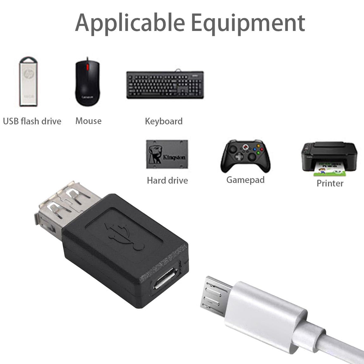 USB 2.0 Type A Female to Micro USB Female Adapter Converter 480Mbps