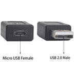 USB 2.0 Type A Male to Micro USB Female Adapter Converter 480Mbps