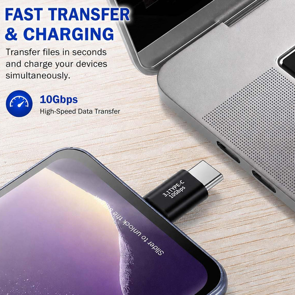 USB C Male to Male Adapter 10Gbps USB 3.1 Type C Male to Male Connector 5A 30V Fast Charging 4K Video for MacBook iPad Pro Galaxy Laptop Tablet Phone