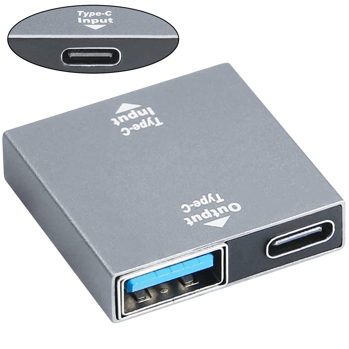 USB C Female to USB C Female and USB A Female Splitter Adapter Dual Charging One Data Port PD Charging for Phones Tablets