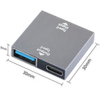 USB C Female to USB C Female and USB A Female Splitter Adapter Dual Charging One Data Port PD Charging for Phones Tablets
