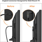 90 & 270 Degree Upward Angle Adapter Compatible with HDMI, Male to Female L Shape Flat Extender for Wall TV, Roku, PS5, Fire Stick, Chromecast, Switch, Laptop, Xbox, PC