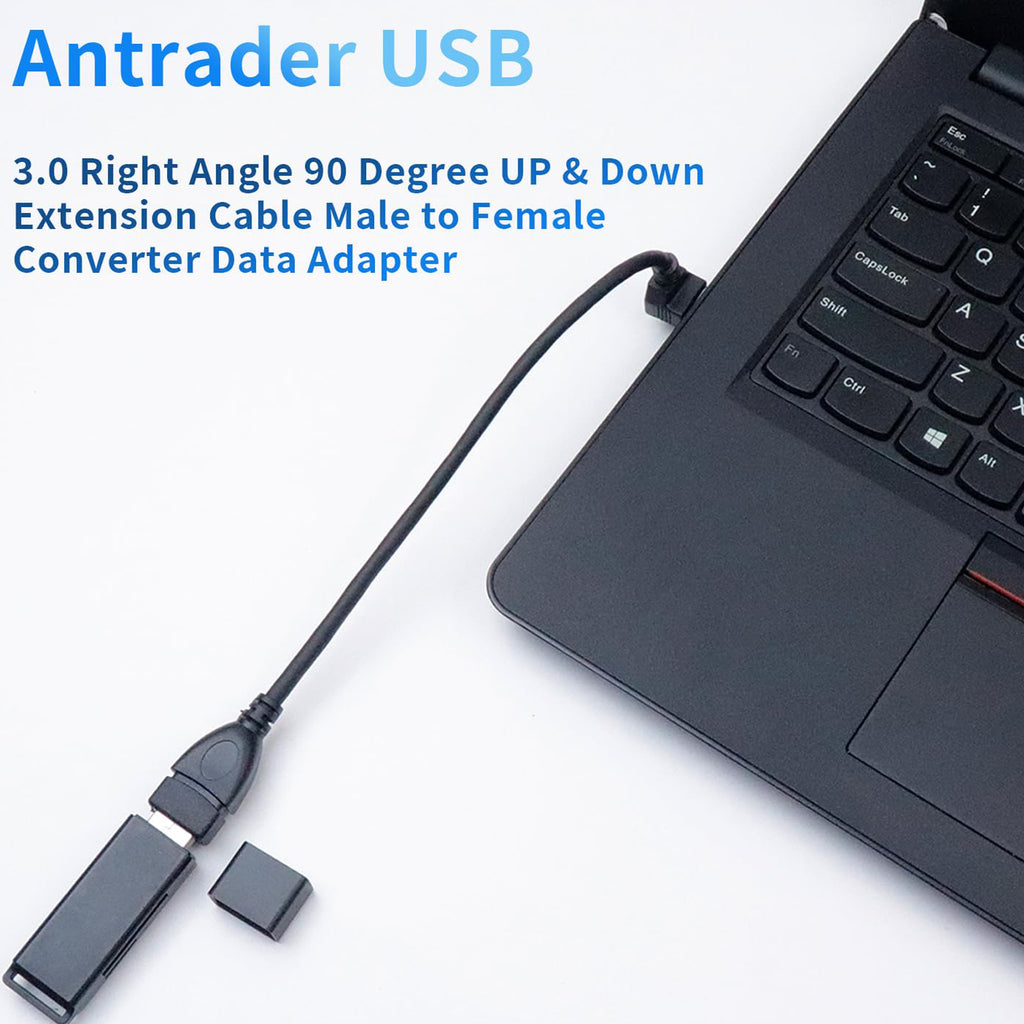 USB 3.0 Extension Cable Male to Female 90 Degree Up Down Angle 23cm 5Gbps SuperSpeed for PC Laptop Hard Drive Keyboard Mouse USB Hub
