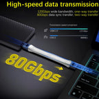 Short USB C to USB C Cable 5 Inch 80Gbps 240W PD FPC Flat Thunderbolt 5 4 USB4 8K 60Hz Video for iPhone 16 MacBook iPad External SSD Docking Station