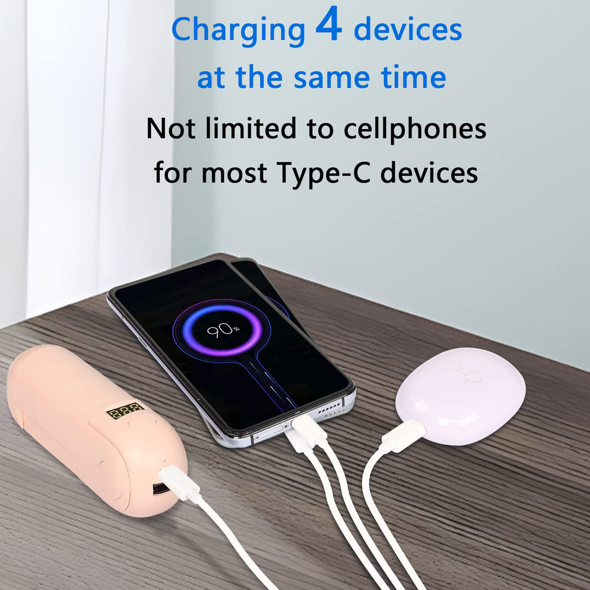 USB A Male to 4 USB C Male Charging Cable 4 in 1 Multi Device Splitter Cord 50cm 100cm 200cm Black White for USB C Phones