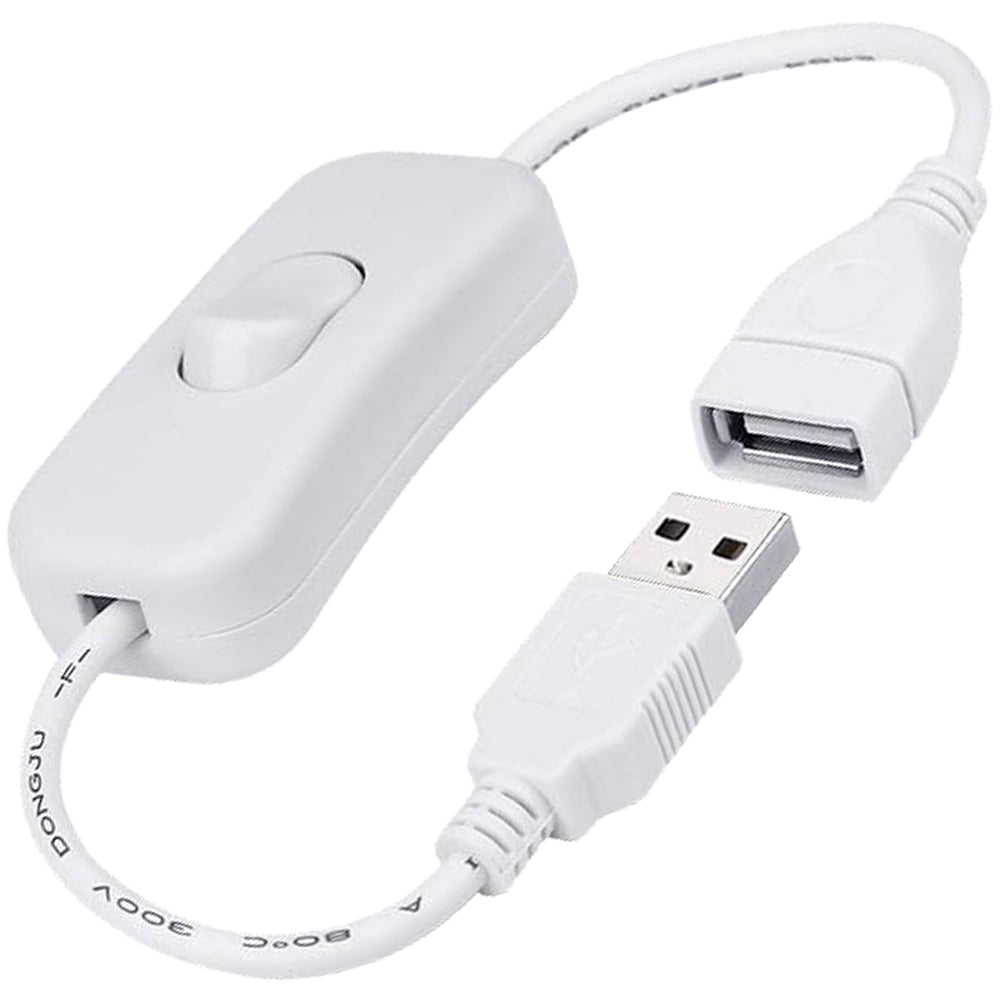 USB Extension Cable with On Off Switch Inline Rocker Power Adapter 22AWG for LED Desk Lamp Fan Drive Recorder