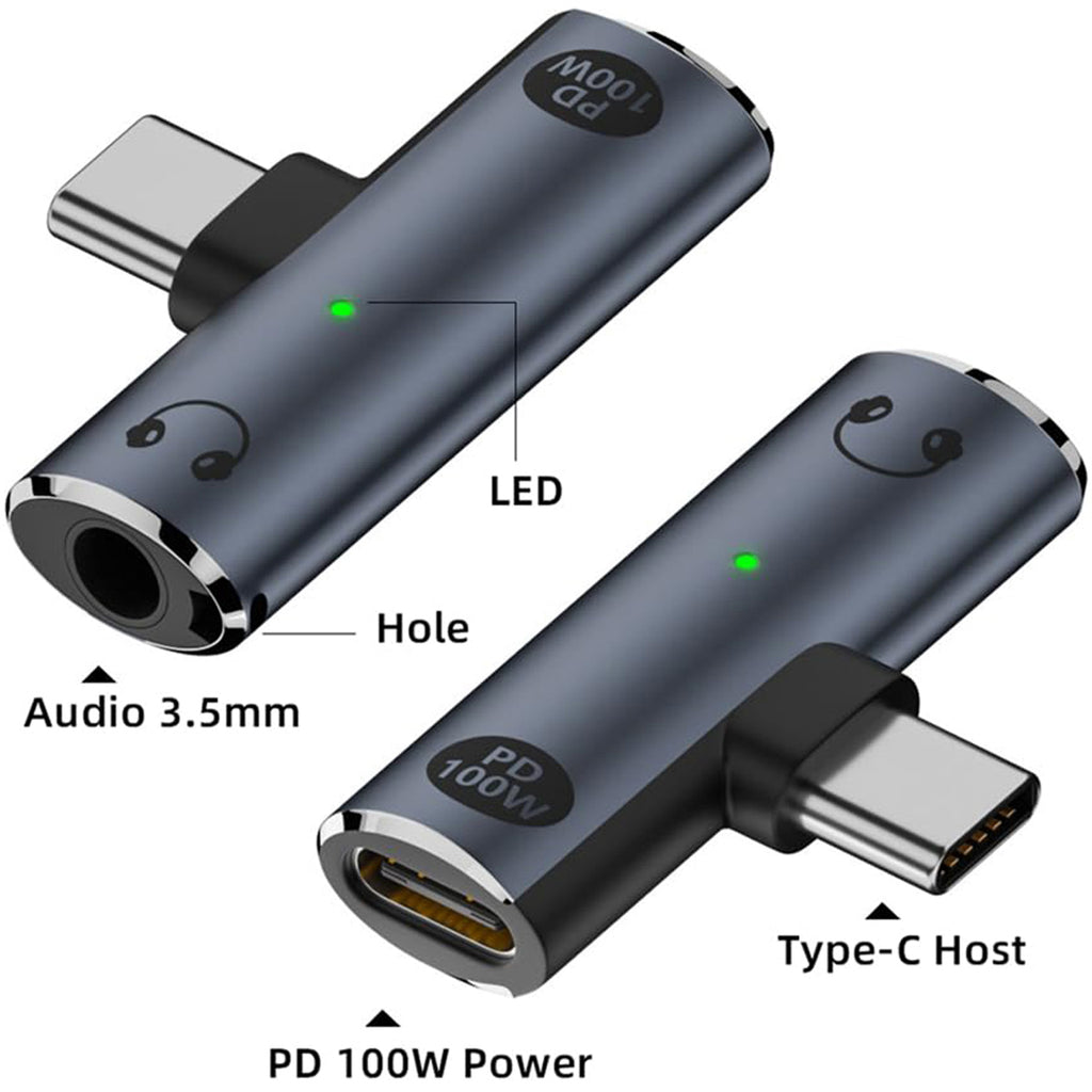 USB C to 3.5mm Headphone Adapter with 100W PD Charging DAC Audio TRRS Mic USB C Charger Port for iPhone 16 15 Galaxy Pixel iPad