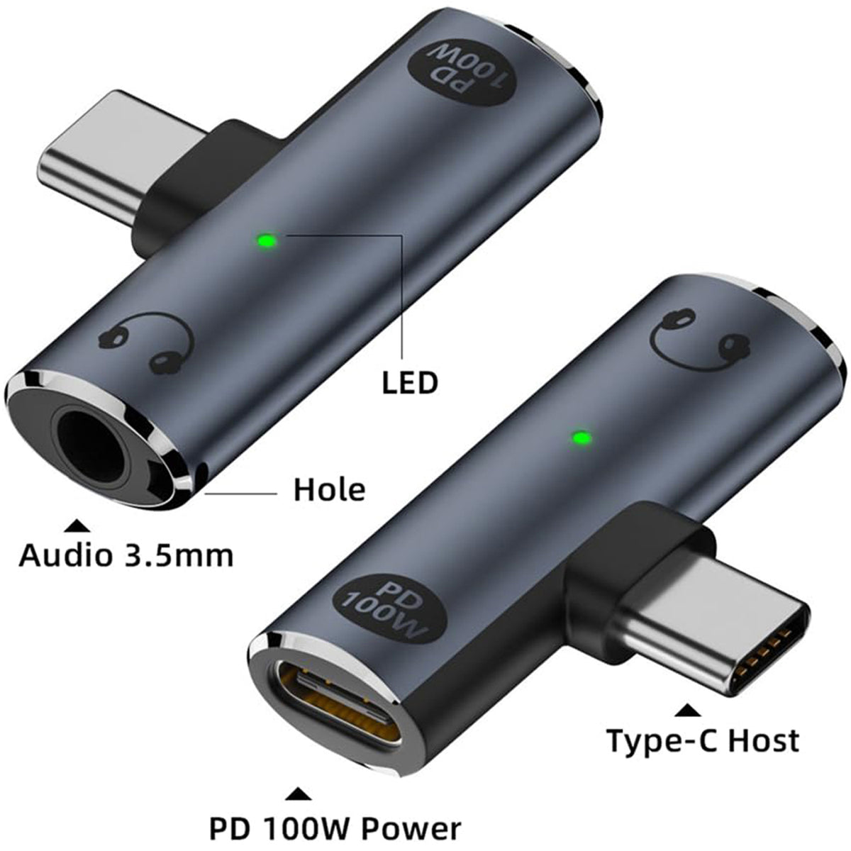 USB C to 3.5mm Headphone Adapter with 100W PD Charging DAC Audio TRRS Mic USB C Charger Port for iPhone 16 15 Galaxy Pixel iPad