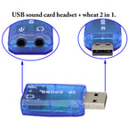 USB Sound Card Adapter, USB to 3.5mm Headphone & Microphone Jack, 5.1 Channel Stereo, Plug & Play, Raspberry Pi, Windows, Mac, Linux, PS4, PC