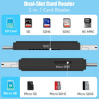 USB C Micro USB SD Card Reader 3 in 1 USB 2.0 Memory Adapter Dual Slot for SD TF MicroSD OTG for Android Phone Tablet PC Laptop Not for iPhone iPad