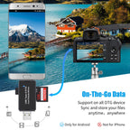 USB C Micro USB SD Card Reader 3 in 1 USB 2.0 Memory Adapter Dual Slot for SD TF MicroSD OTG for Android Phone Tablet PC Laptop Not for iPhone iPad