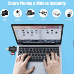 USB C Micro USB SD Card Reader 3 in 1 USB 2.0 Memory Adapter Dual Slot for SD TF MicroSD OTG for Android Phone Tablet PC Laptop Not for iPhone iPad