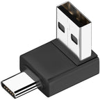 USB A Male to USB C Male 90 Degree Adapter 10Gbps Right Angle Type C Converter QC 60W PD 15W for Phone Laptop PC Charger Power Bank