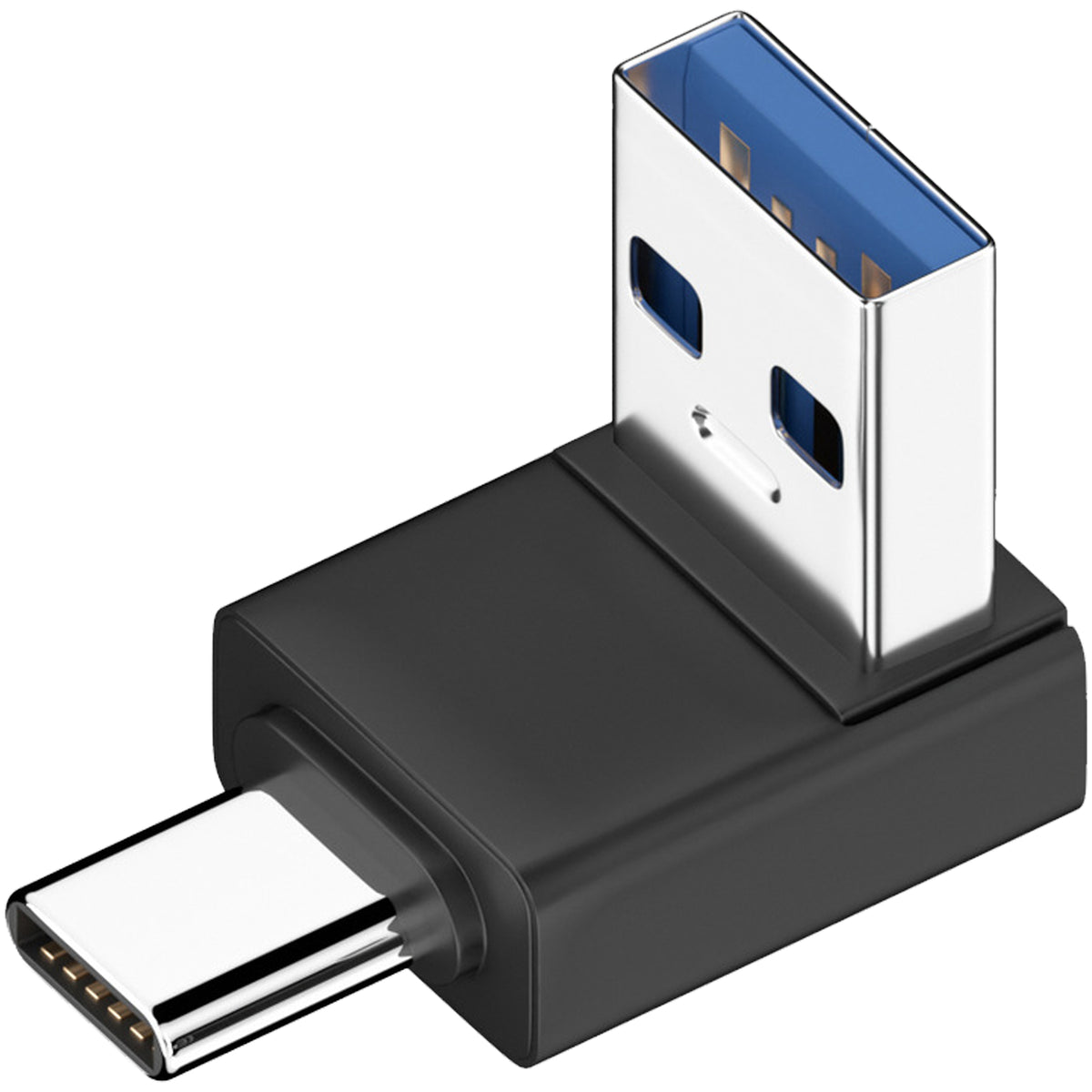 USB A Male to USB C Male 90 Degree Adapter 10Gbps Right Angle Type C Converter QC 60W PD 15W for Phone Laptop PC Charger Power Bank