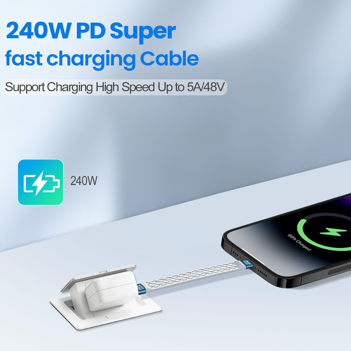 USB4 Thunderbolt 4 USB C Cable 240W PD 40Gbps 8K 60Hz 5.3 Inch Short Cord E Marker for MacBook Pro iPhone 16 15 Galaxy S24 Steam Deck