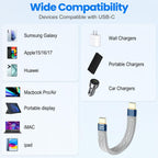USB4 Thunderbolt 4 USB C Cable 240W PD 40Gbps 8K 60Hz 5.3 Inch Short Cord E Marker for MacBook Pro iPhone 16 15 Galaxy S24 Steam Deck