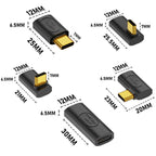USB4 USB C Right Angle Adapter 240W PD 40Gbps 8K 60Hz 90 Degree Vertical Side Bend 180 U Shape Type C Extender for Thunderbolt 4 Steam Deck ROG Ally MacBook Pro