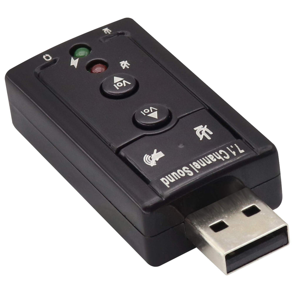 USB External Sound Card Audio Adapter Virtual 7.1 Channel USB to 3.5mm Headphone Mic Jack with Volume Control Mute Buttons for PC Mac Laptop Desktop