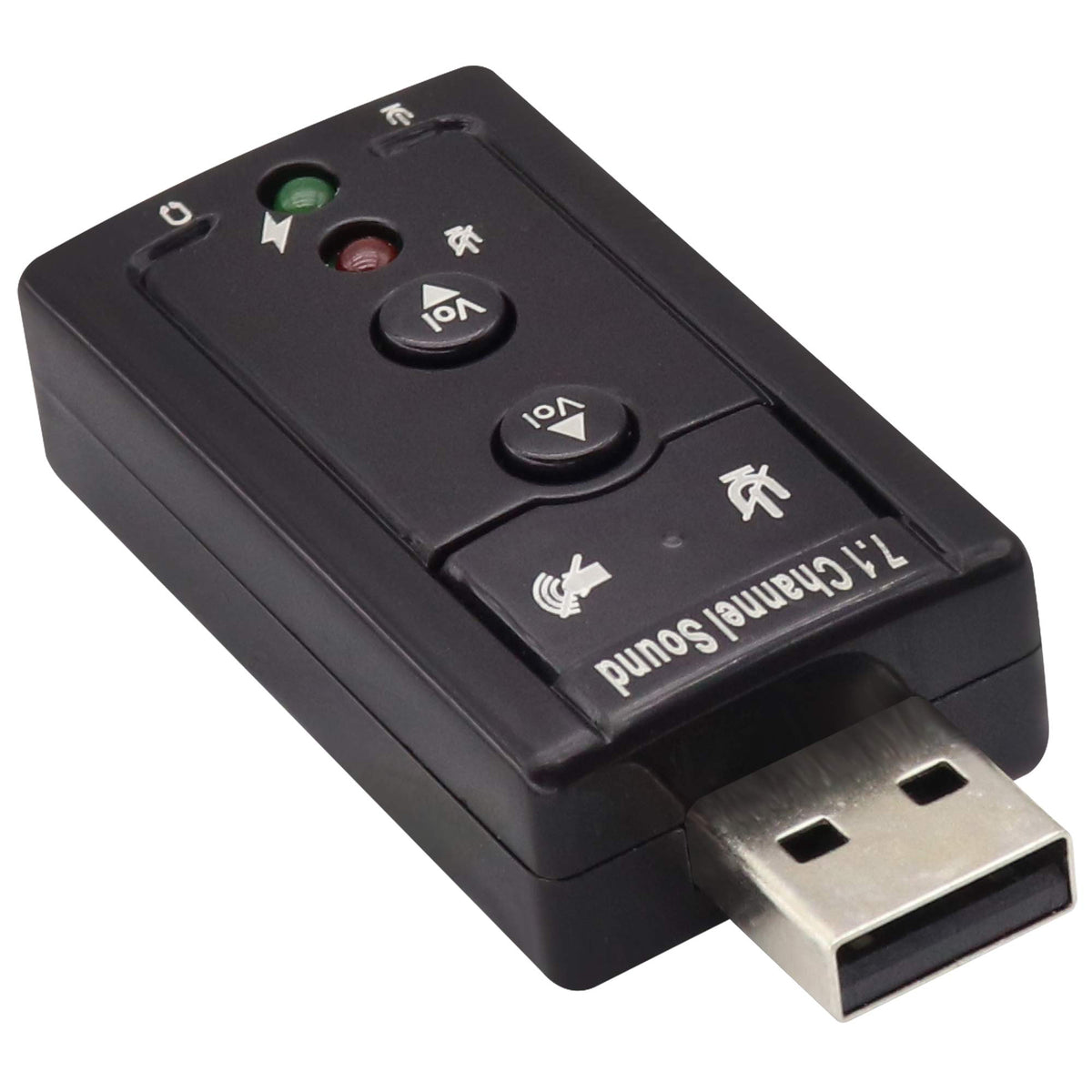 USB External Sound Card Audio Adapter Virtual 7.1 Channel USB to 3.5mm Headphone Mic Jack with Volume Control Mute Buttons for PC Mac Laptop Desktop