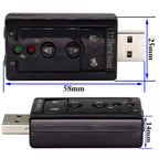USB External Sound Card Audio Adapter Virtual 7.1 Channel USB to 3.5mm Headphone Mic Jack with Volume Control Mute Buttons for PC Mac Laptop Desktop