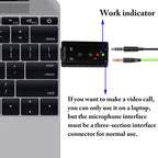 USB External Sound Card Audio Adapter Virtual 7.1 Channel USB to 3.5mm Headphone Mic Jack with Volume Control Mute Buttons for PC Mac Laptop Desktop