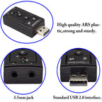 USB External Sound Card Audio Adapter Virtual 7.1 Channel USB to 3.5mm Headphone Mic Jack with Volume Control Mute Buttons for PC Mac Laptop Desktop