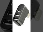 3-Port USB 2.0 Hub 90°/180° Rotatable Connector – Compact Portable USB Splitter 480Mbps for PC Laptop Notebook Mac
