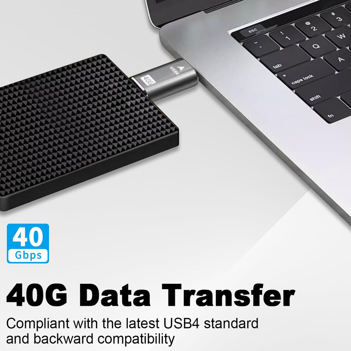 USB4 USB C Male to Male Adapter 40Gbps Data Transfer PD 100W Fast Charging 8K 60Hz Video Type C Coupler for Thunderbolt 4 3 MacBook Pro iPad eGPU SSD Enclosure