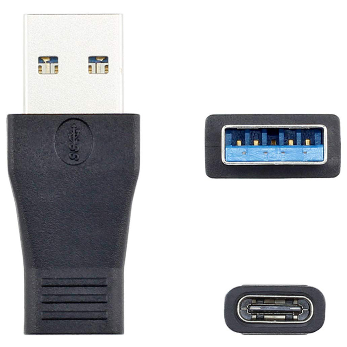 USB C Female to USB 3.0 A Male Adapter 10Gbps Straight Type C to USB Converter Fast Charge Data Sync for PC Laptop Tablet Phone Hard Drive