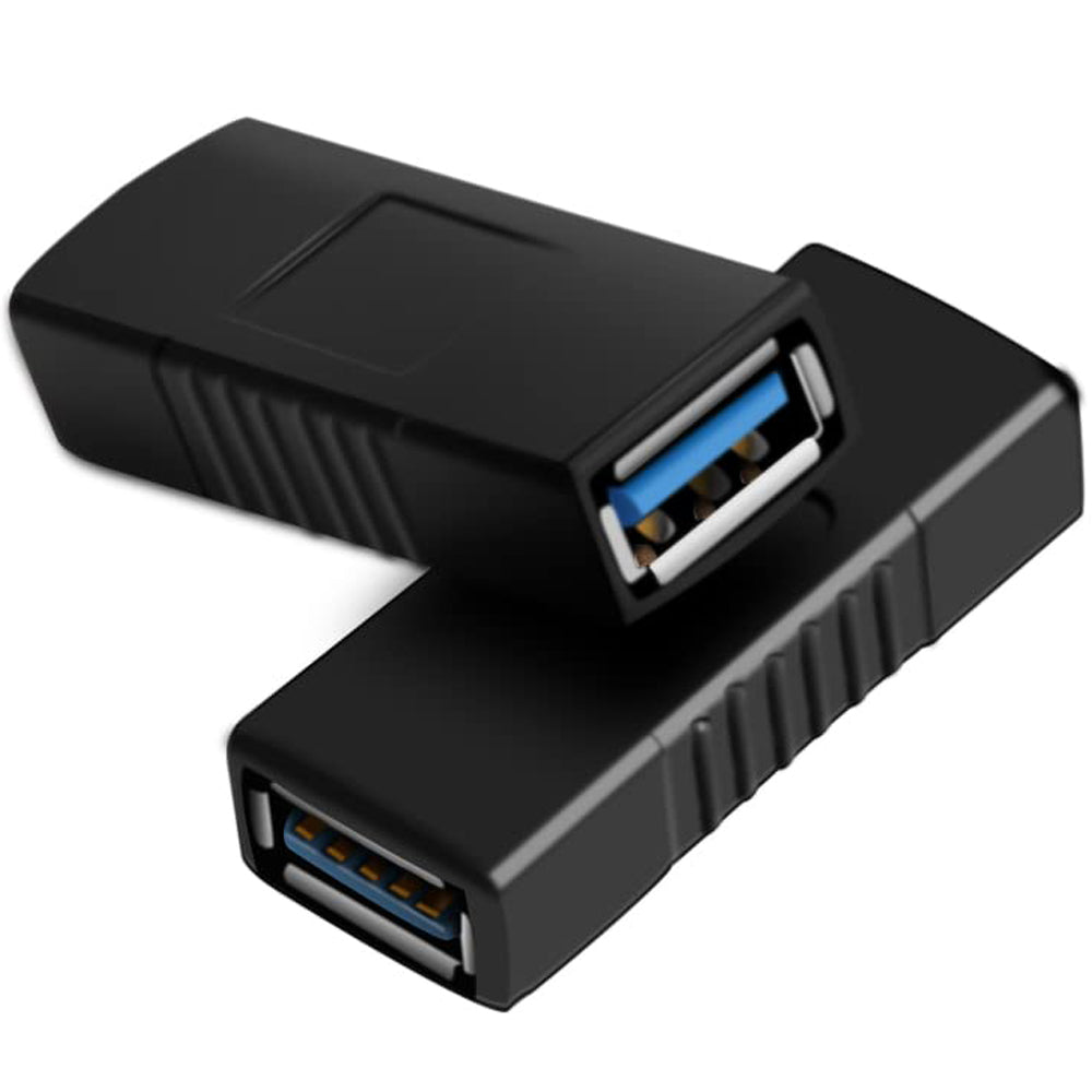 USB 3.0 Adapter Female Coupler 90 Degree Up Down Left Right Angle and Straight 5Gbps SuperSpeed USB A for PC Laptop Hard Drive Flash Drive
