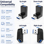 USB 3.0 Adapter Female Coupler 90 Degree Up Down Left Right Angle and Straight 5Gbps SuperSpeed USB A for PC Laptop Hard Drive Flash Drive