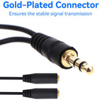 3.5mm Headphone Audio Y Splitter Cable 1 Male to 2 Female with Dual Volume Controls 3 Pole TRS Stereo Aux Jack Adapter for Earphones Speakers iPod PC